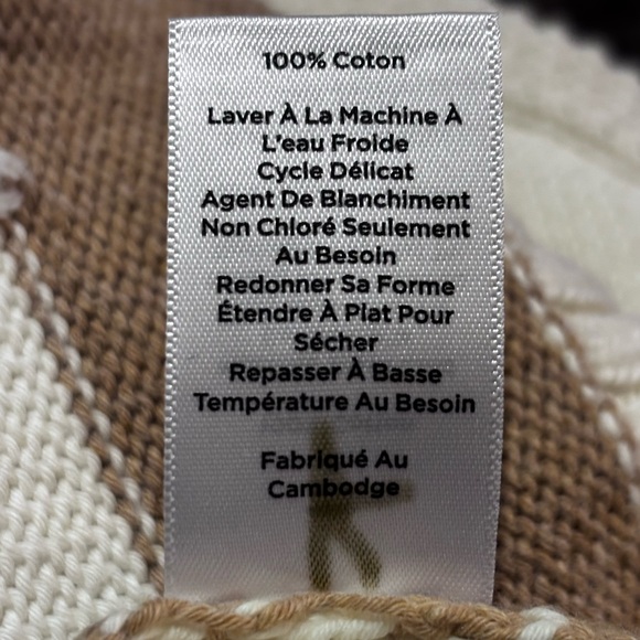 TALBOTS THE CLASSIC ROLL NECK SWEATER - STRIPED CREAM & TAN SIZE PETITE SMALL - Picture 8 of 8